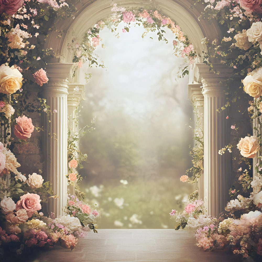 Fine Art Backdrops Romantischer Rosenbogen Schöner Hintergrund GQ57-186
