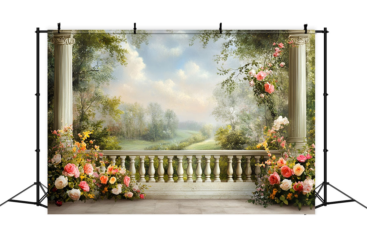 Kunstfotografie Hintergrund Kulissen Floral Balkon Hintergrund GQ57-193