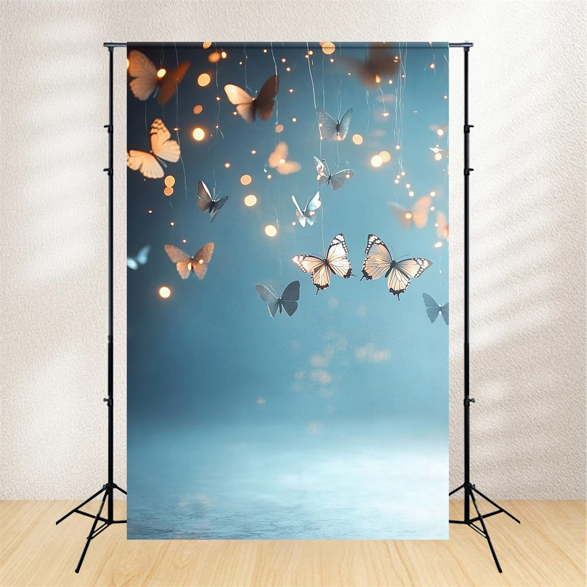 Künstlerische Backdrops Glitzernder Schmetterling Flug Stoffhintergrund GQ57-194