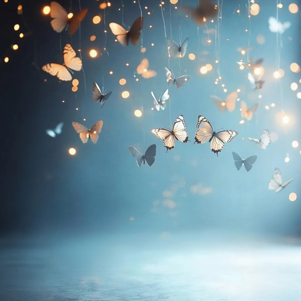 Künstlerische Backdrops Glitzernder Schmetterling Flug Stoffhintergrund GQ57-194