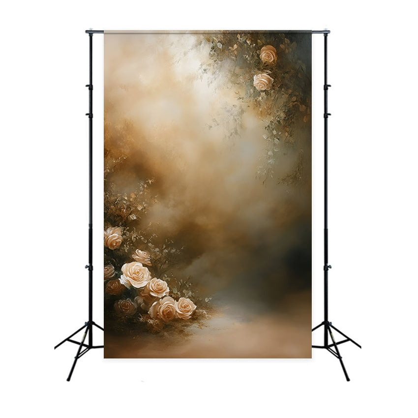 Malerei Backdrop Warme Karamellblüte Schöne Backdrops GQ57-195