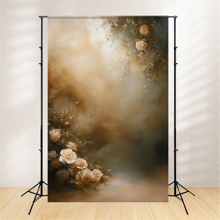 Malerei Backdrop Warme Karamellblüte Schöne Backdrops GQ57-195