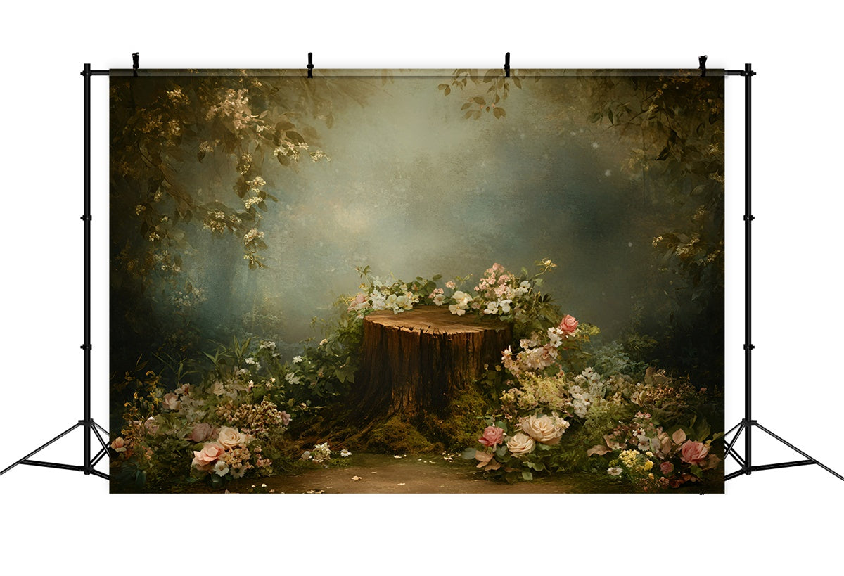 Backdrops Fine Art Woodland Stump Garden Videokulisse GQ57-196
