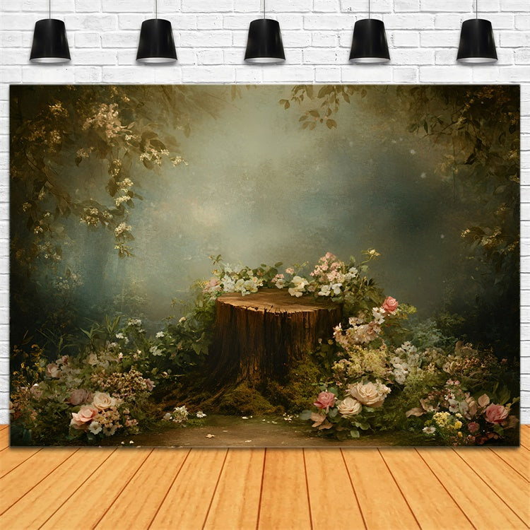 Backdrops Fine Art Woodland Stump Garden Videokulisse GQ57-196
