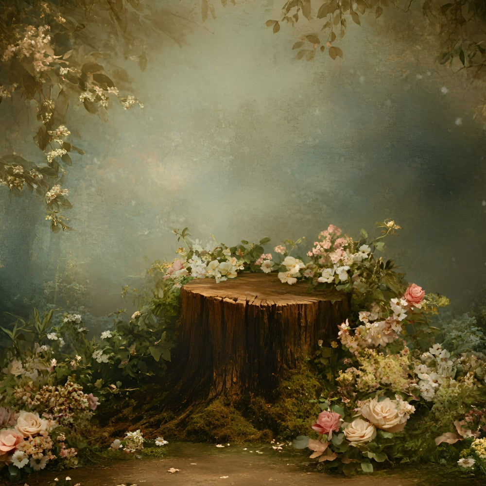 Backdrops Fine Art Woodland Stump Garden Videokulisse GQ57-196