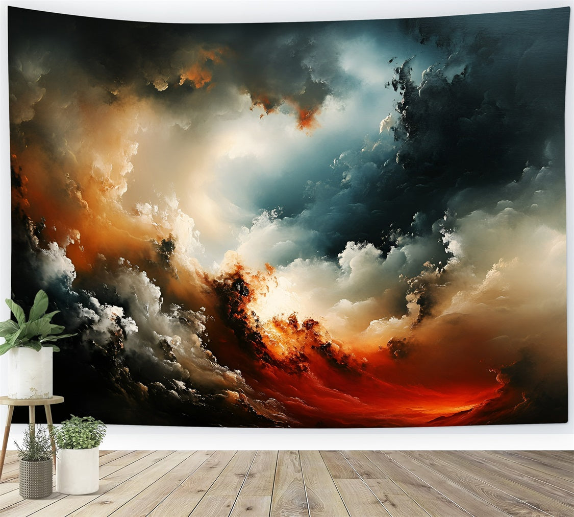 Fine Art Backdrops Abstrakte Sonnenuntergang Sturm Stoff Backdrop GQ57-197