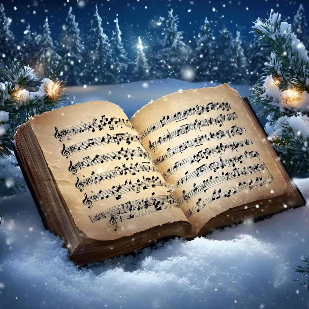 Weihnachten Backdrops Stille Nacht Noten Backdrop GQ57-20
