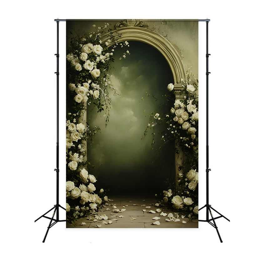 Fine Art Fotografie Backdrop Bogen Weiße Rose Backdrop GQ57-201