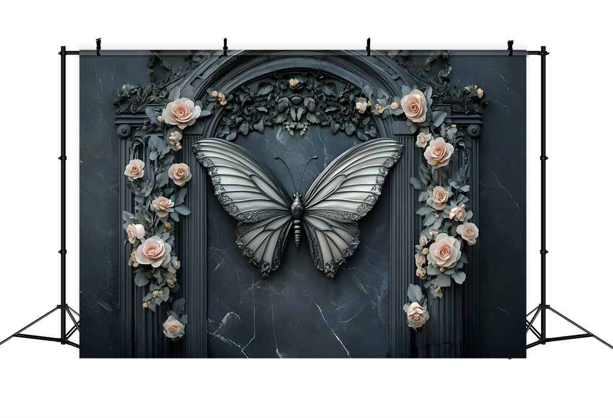 Backdrops Fine Art Mitternacht Schmetterling Rose Bogen Backdrop GQ57-202