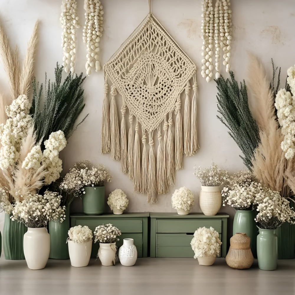 Boho-Fotohintergrund Natürliche Harmonie Eckhintergrund GQ57-212