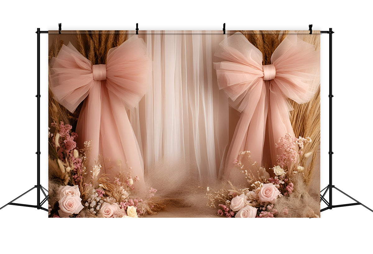 Boho Fotografie Backdrop Ätherische Schleife Blüte Backdrop GQ57-215