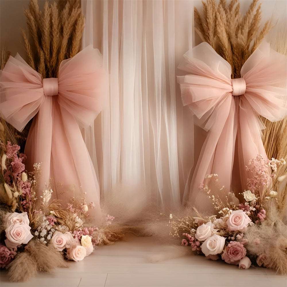 Boho Fotografie Backdrop Ätherische Schleife Blüte Backdrop GQ57-215