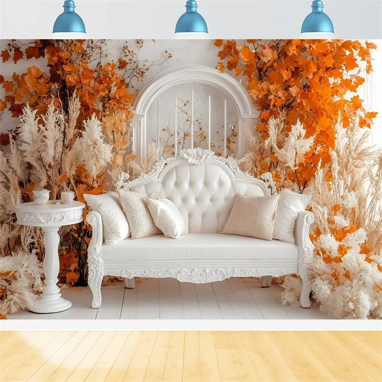 Boho Backdrops Elfenbein Couch Herbst Garten Backdrop GQ57-219