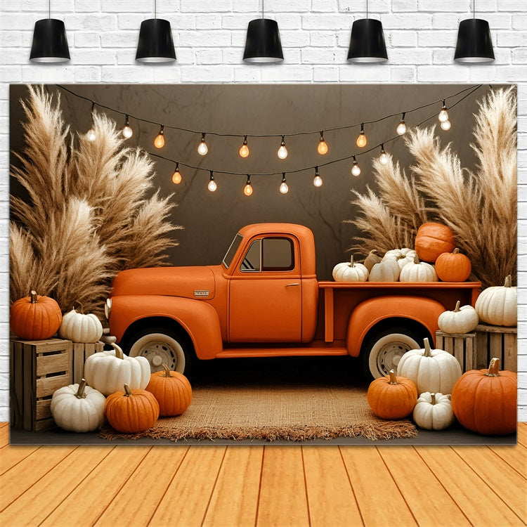 Boho Backdrop Fotografie Kürbis Truck Glow Backdrop GQ57-220