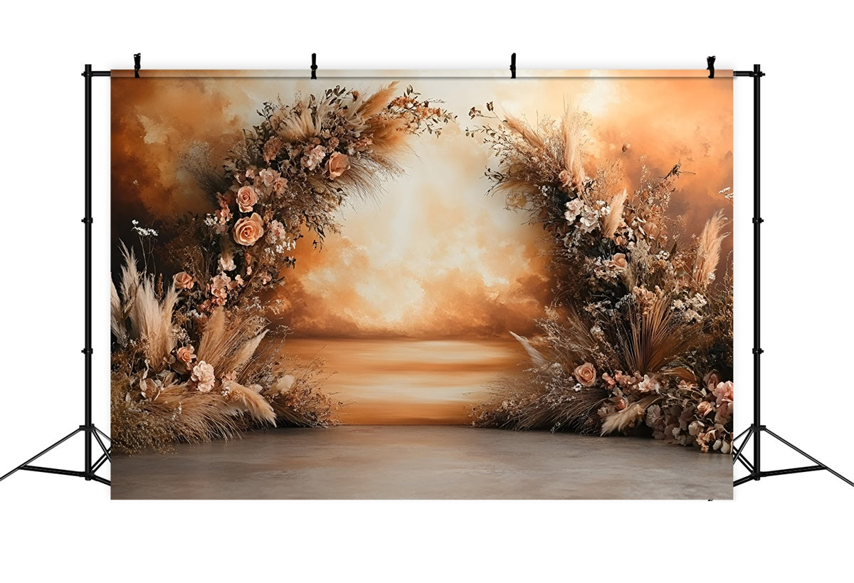 Boho Fotografie Backdrop Sonnenuntergang Glühen Blüte Hintergrund GQ57-225