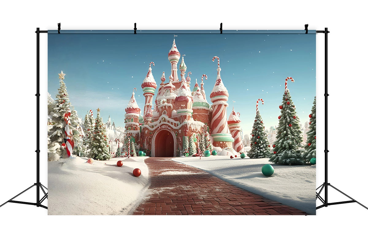 Weihnachten Fotokulissen Jolly Confection Castle Hintergrund GQ57-23
