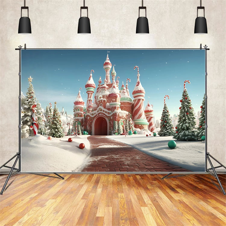 Weihnachten Fotokulissen Jolly Confection Castle Hintergrund GQ57-23