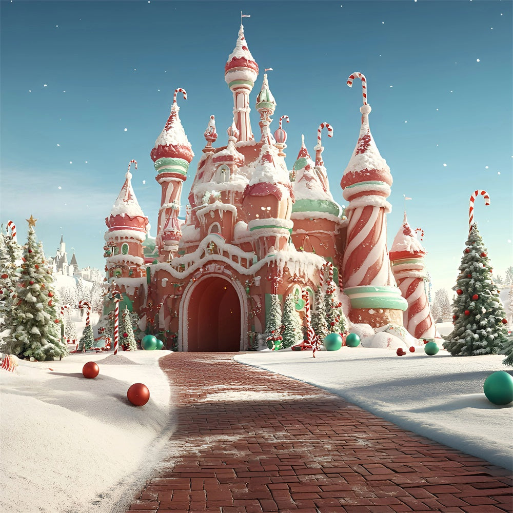 Weihnachten Fotokulissen Jolly Confection Castle Hintergrund GQ57-23