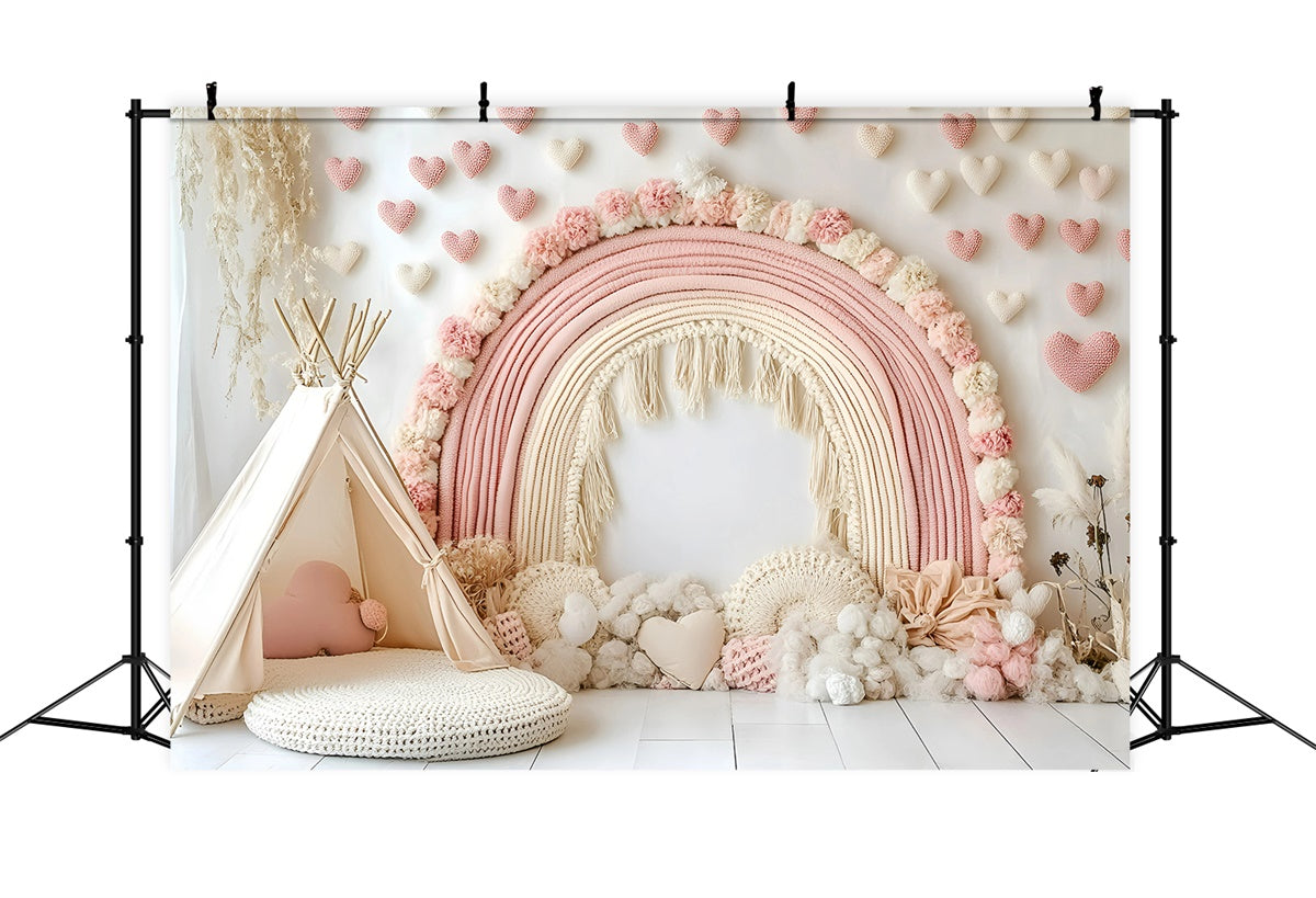 Boho Fotohintergrund Blush Petals Dream Arch Backdrop GQ57-236