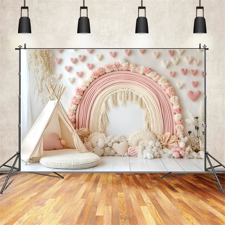 Boho Fotohintergrund Blush Petals Dream Arch Backdrop GQ57-236