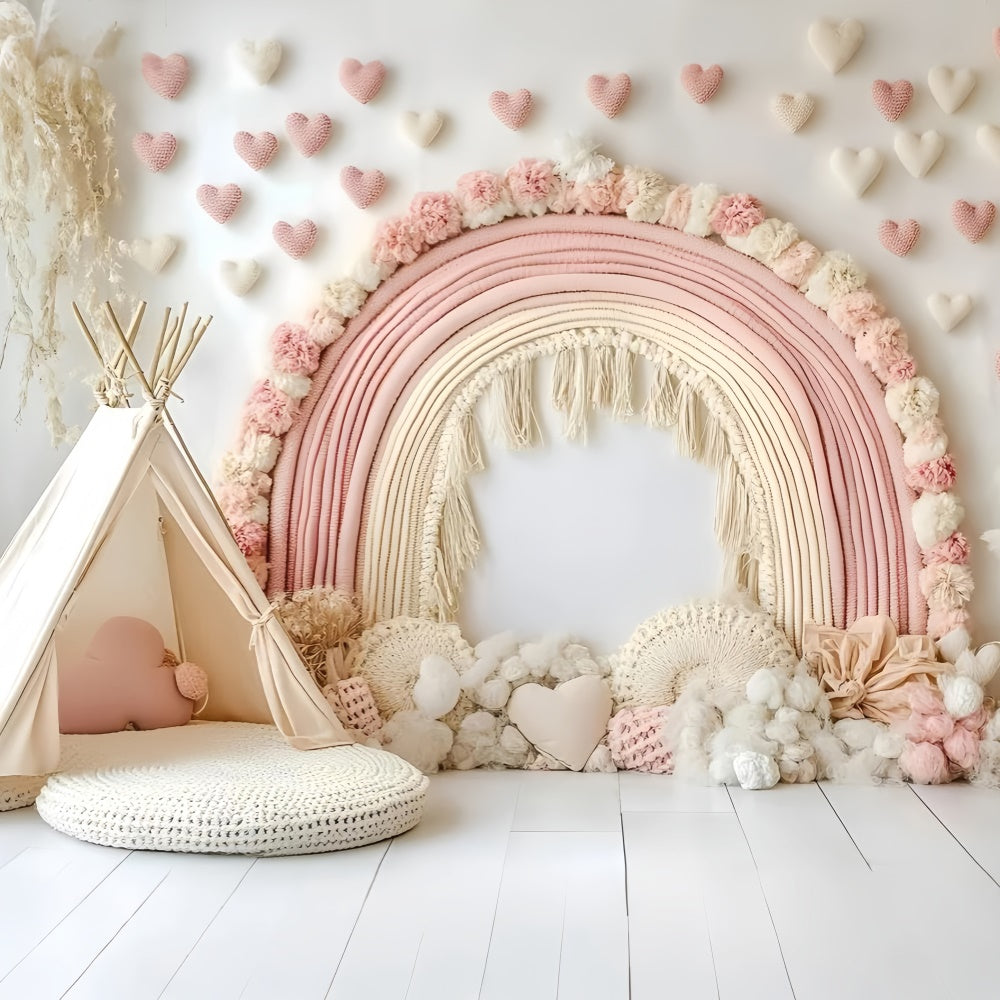Boho Fotohintergrund Blush Petals Dream Arch Backdrop GQ57-236