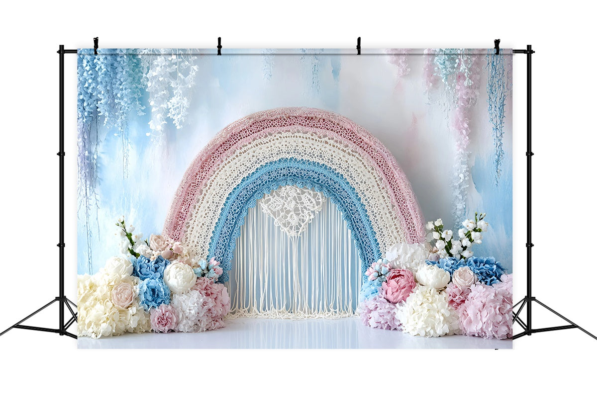 Bohemian Style Backdrop Pastell Traum Spitze Bogen Backdrop GQ57-238