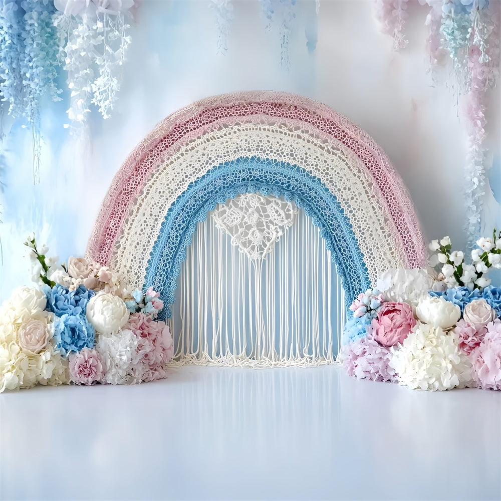 Bohemian Style Backdrop Pastell Traum Spitze Bogen Backdrop GQ57-238
