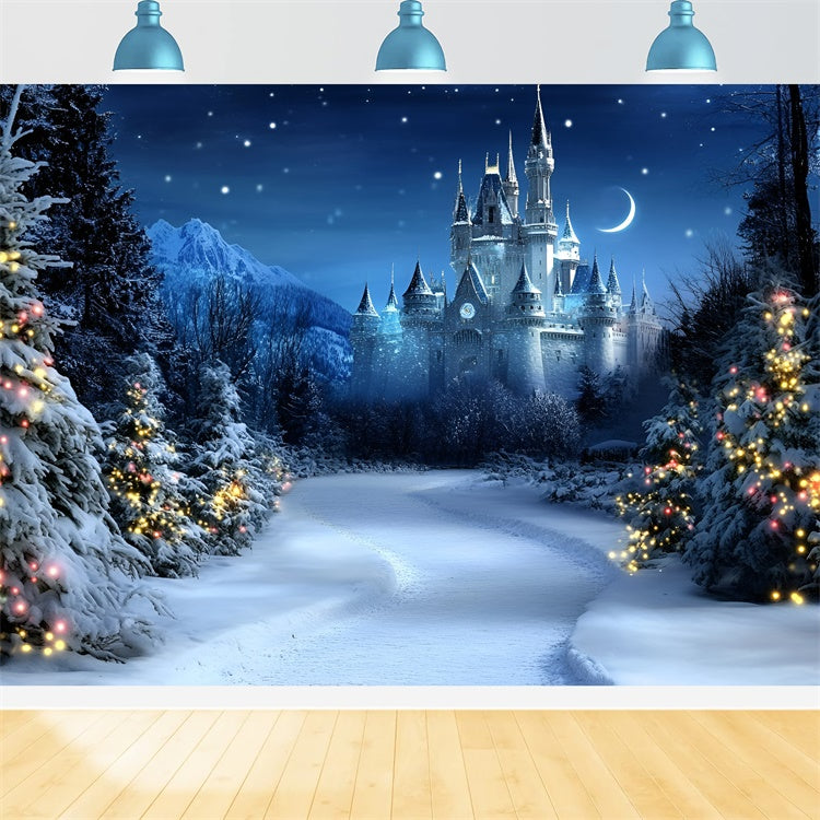 Weihnachten Backdrops Verkauf Starlit Holiday Palace Backdrop GQ57-24