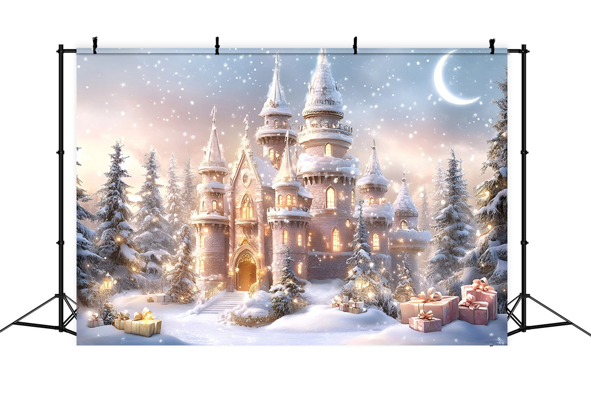 Weihnachten Backdrop für Fotos Schneefall Geschenk Palace Backdrop GQ57-26