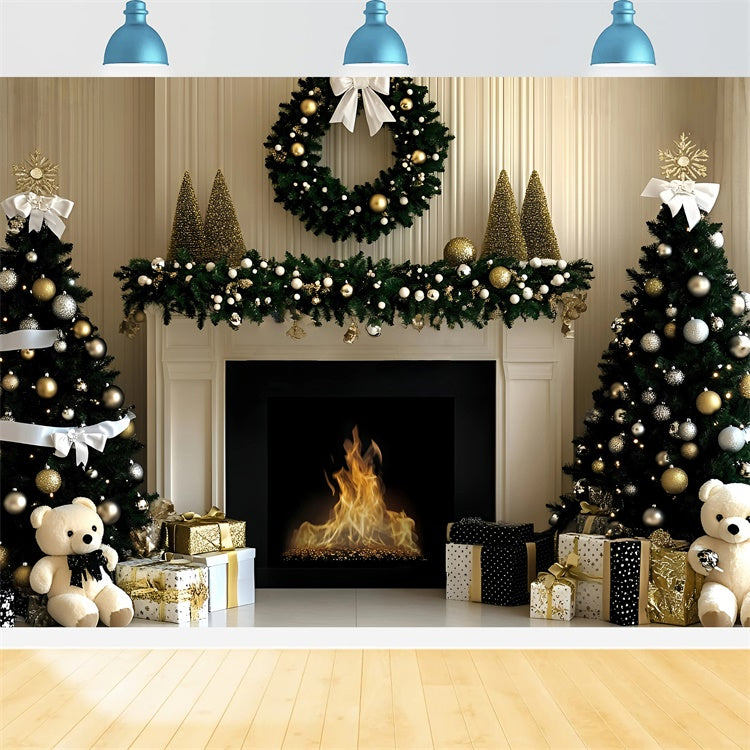 Weihnachten Kamin Hintergrund Elegant Gold Weihnachten Hintergrund GQ57-4