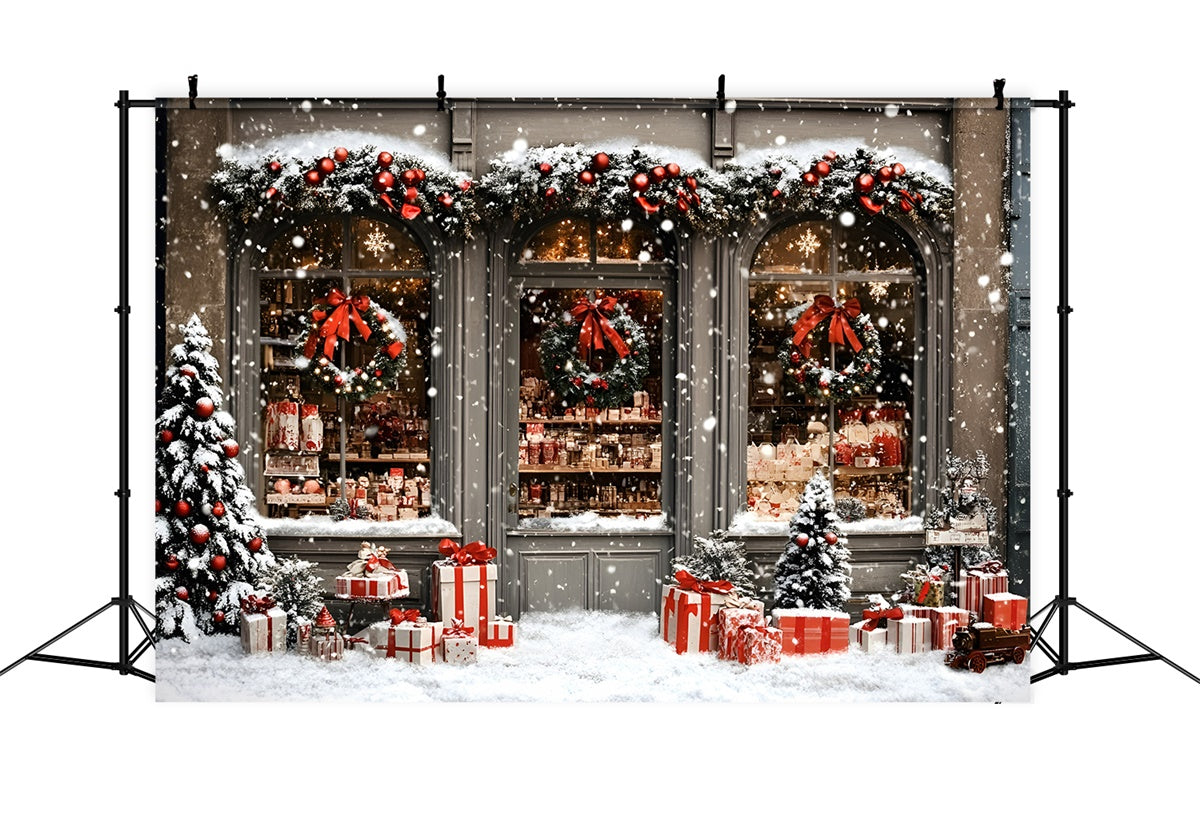 Weihnachten Backdrop Holiday Boutique Schneefall Backdrop GQ57-42