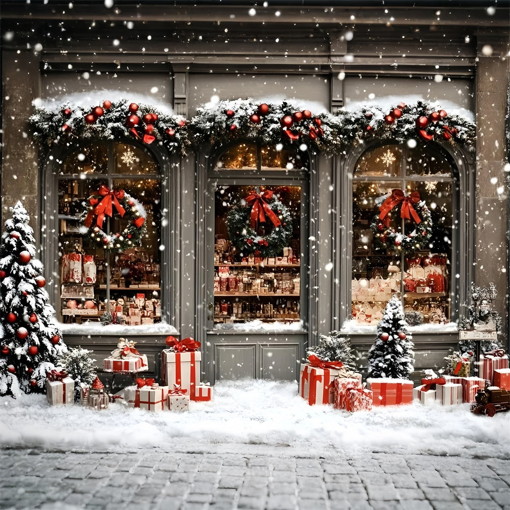 Weihnachten Backdrop Holiday Boutique Schneefall Backdrop GQ57-42