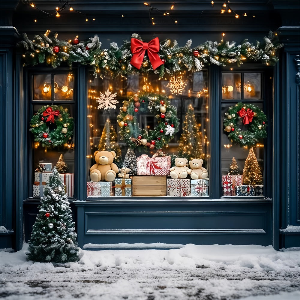 Weihnachten Fotografie Backdrops Teddy Holiday Window Backdrop GQ57-9