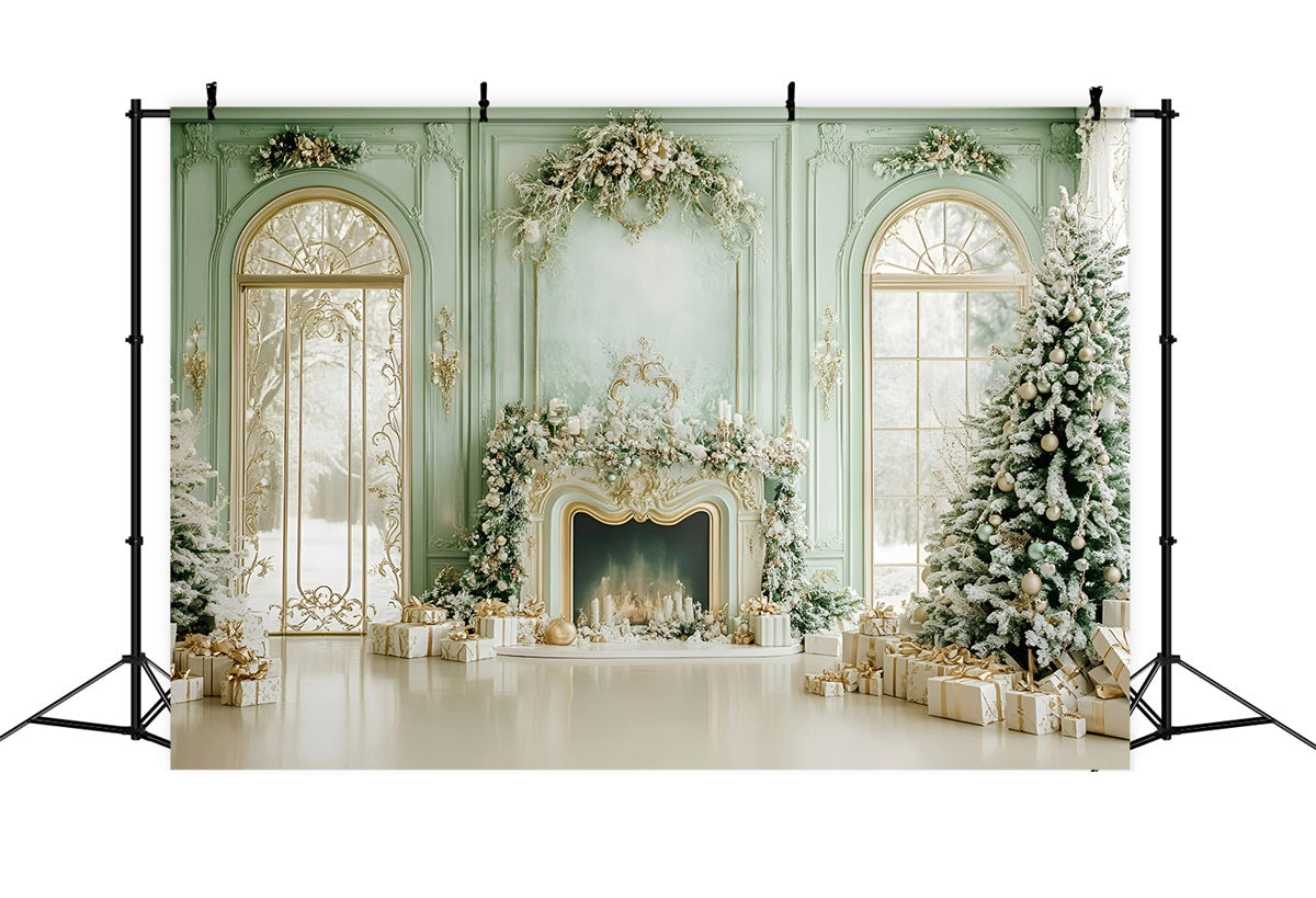 Weihnachten Kamin Fotohintergrund Fresh Grün Schneey Windows Weihnachten Fotohintergrund für Fotos GQ58-19