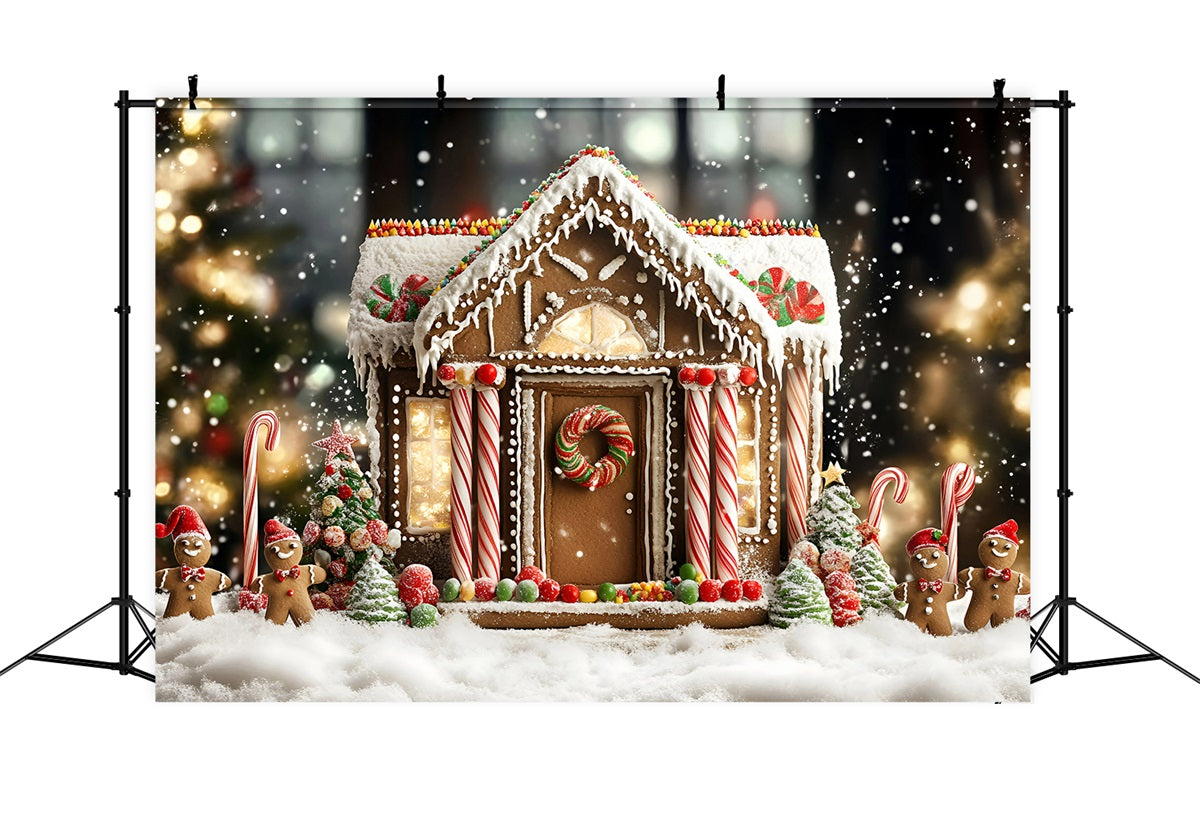 Lebkuchen Backdrop Zuckerstange Lebkuchenhaus Delight Weihnachten Studiohintergrund Sale GQ58-32
