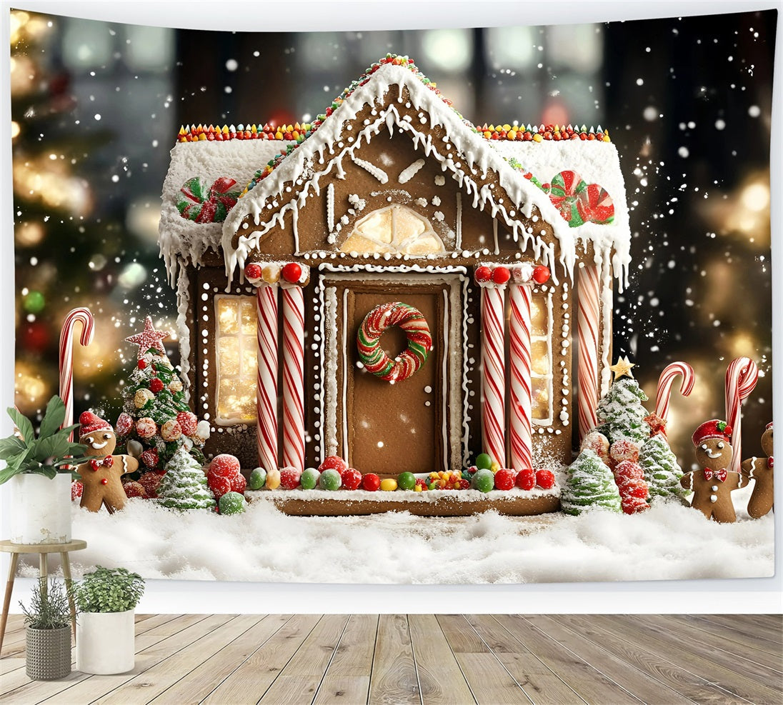 Lebkuchen Backdrop Zuckerstange Lebkuchenhaus Delight Weihnachten Studiohintergrund Sale GQ58-32