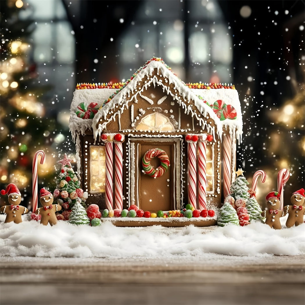 Lebkuchen Backdrop Zuckerstange Lebkuchenhaus Delight Weihnachten Studiohintergrund Sale GQ58-32