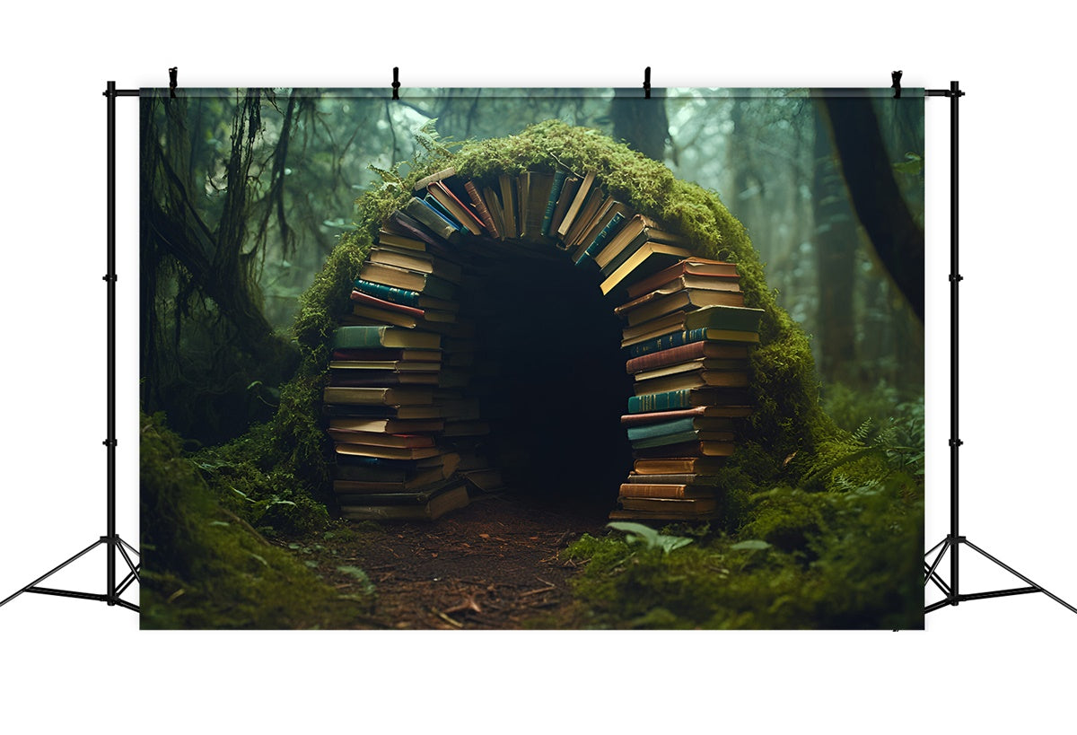 Back To School Fotohintergrund Mossy Library Portal Backdrop GQ6-131