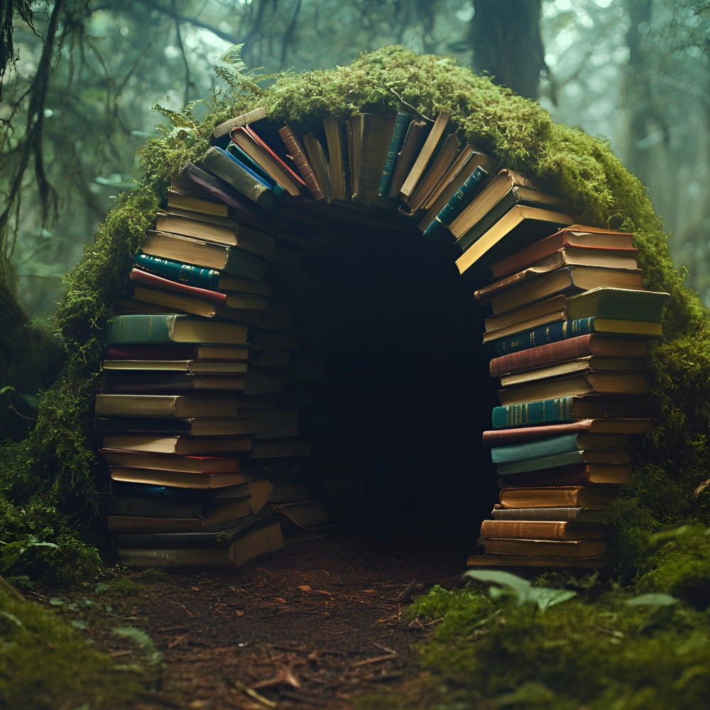 Back To School Fotohintergrund Mossy Library Portal Backdrop GQ6-131