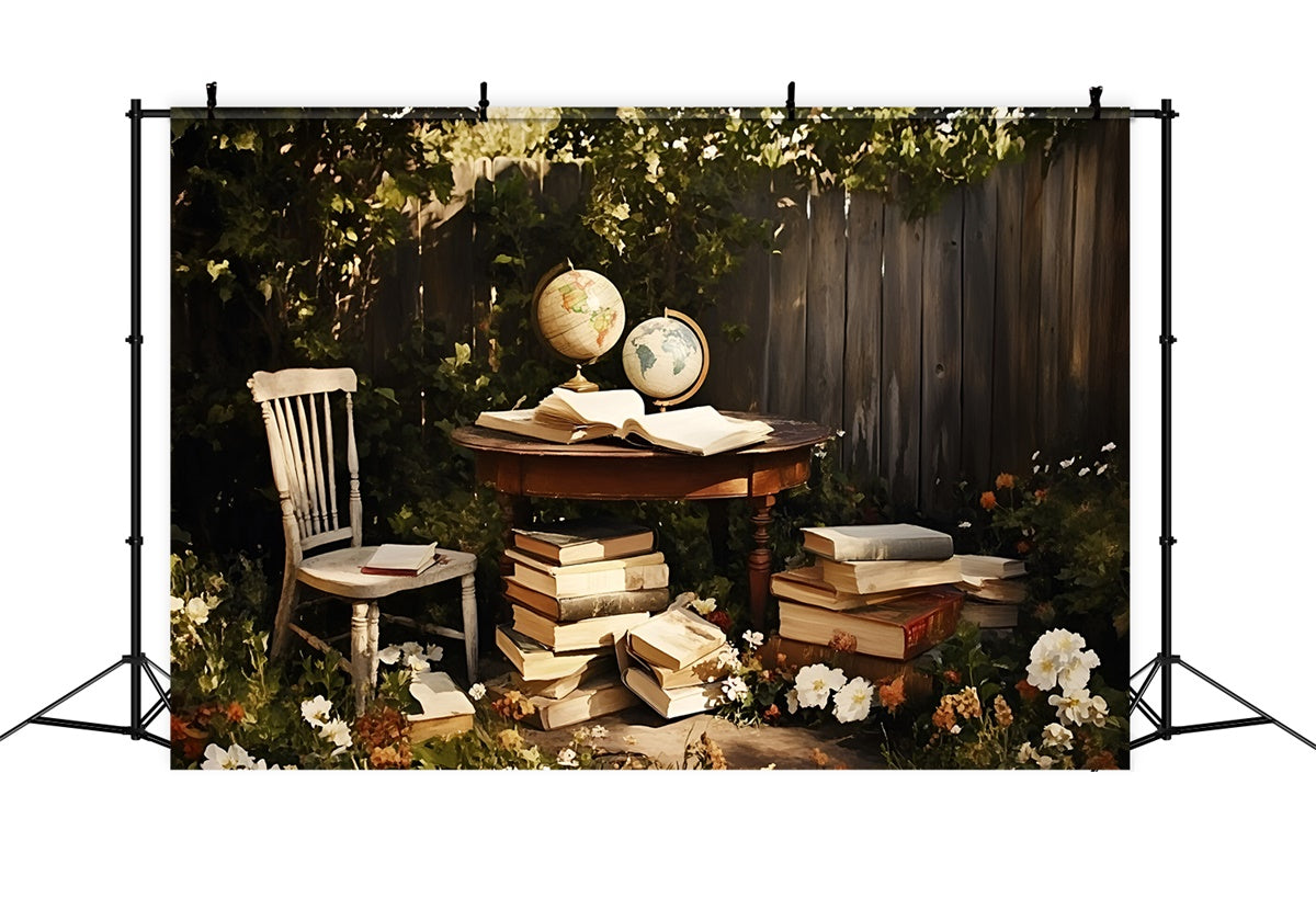 Back To School Backdrops Garten Studie Globe Backdrop GQ6-172