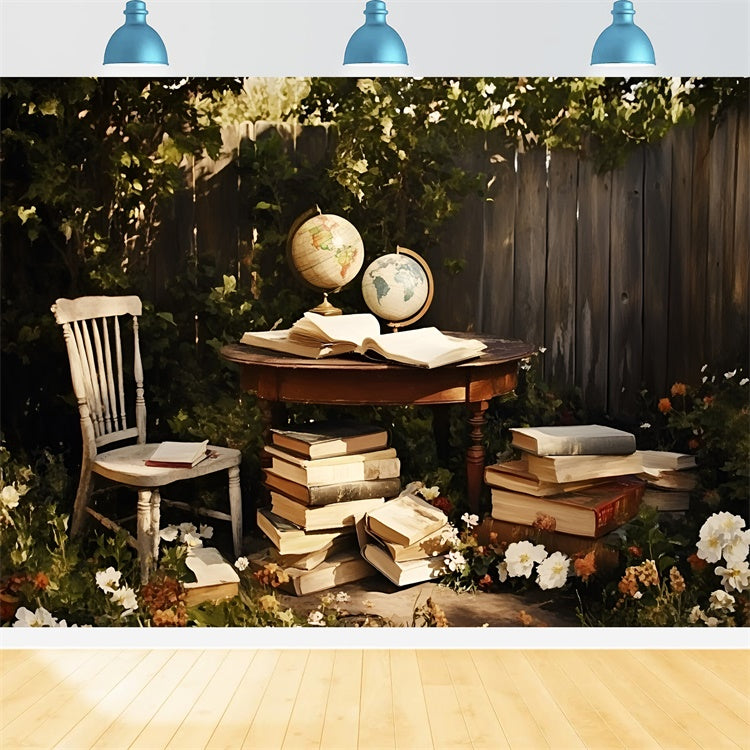 Back To School Backdrops Garten Studie Globe Backdrop GQ6-172