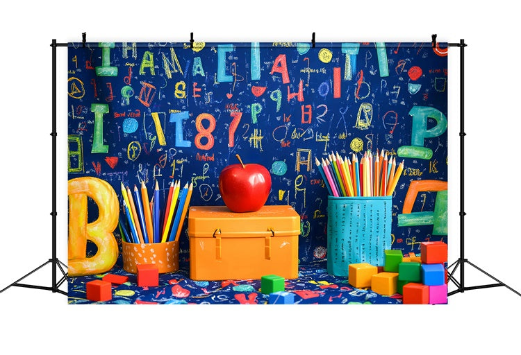 Schule Fotohintergründe Buntes Klassenzimmer Doodle Hintergrund GQ6-173
