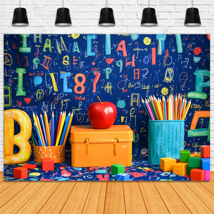 Schule Fotohintergründe Buntes Klassenzimmer Doodle Hintergrund GQ6-173