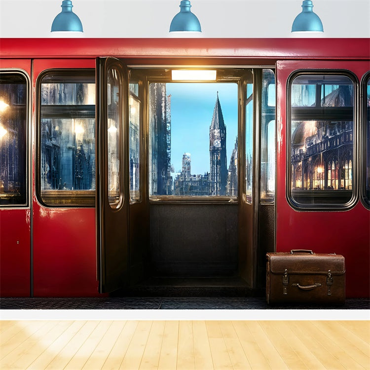 Back To School Fotohintergrund Magische Zugfahrt Backdrop GQ6-177