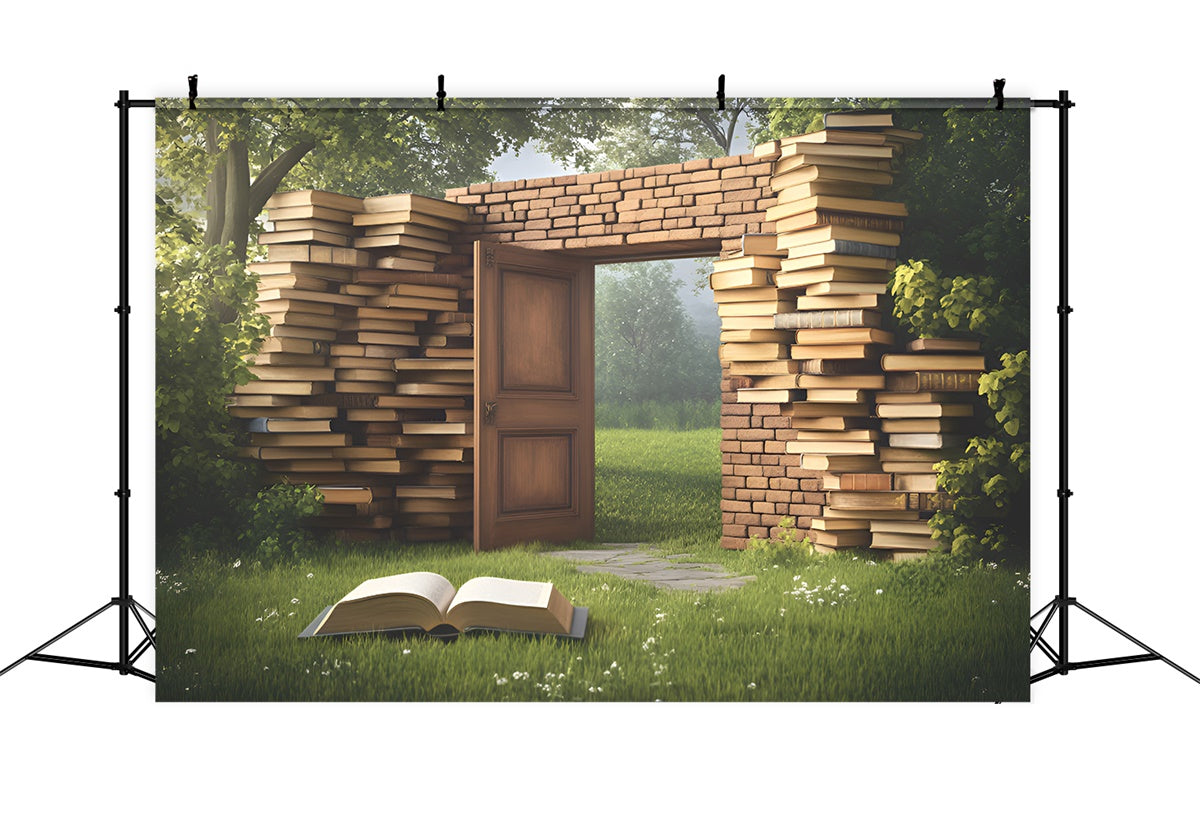 Schule Fotohintergrund Buchwand Wunderland Hintergrund GQ6-179