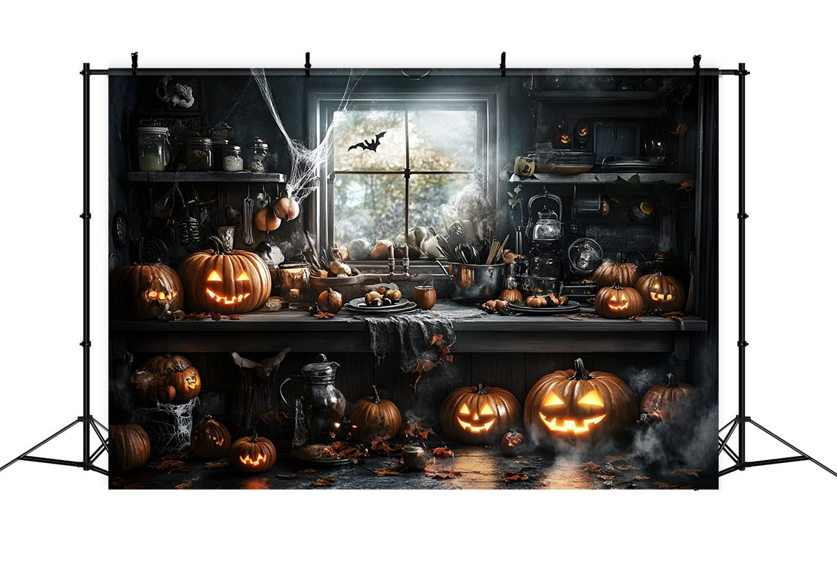 Halloween Fotokulisse Böse Küche Kürbis Kulisse GQ6-225