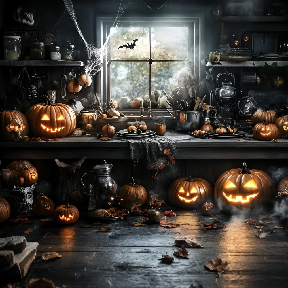 Halloween Fotokulisse Böse Küche Kürbis Kulisse GQ6-225