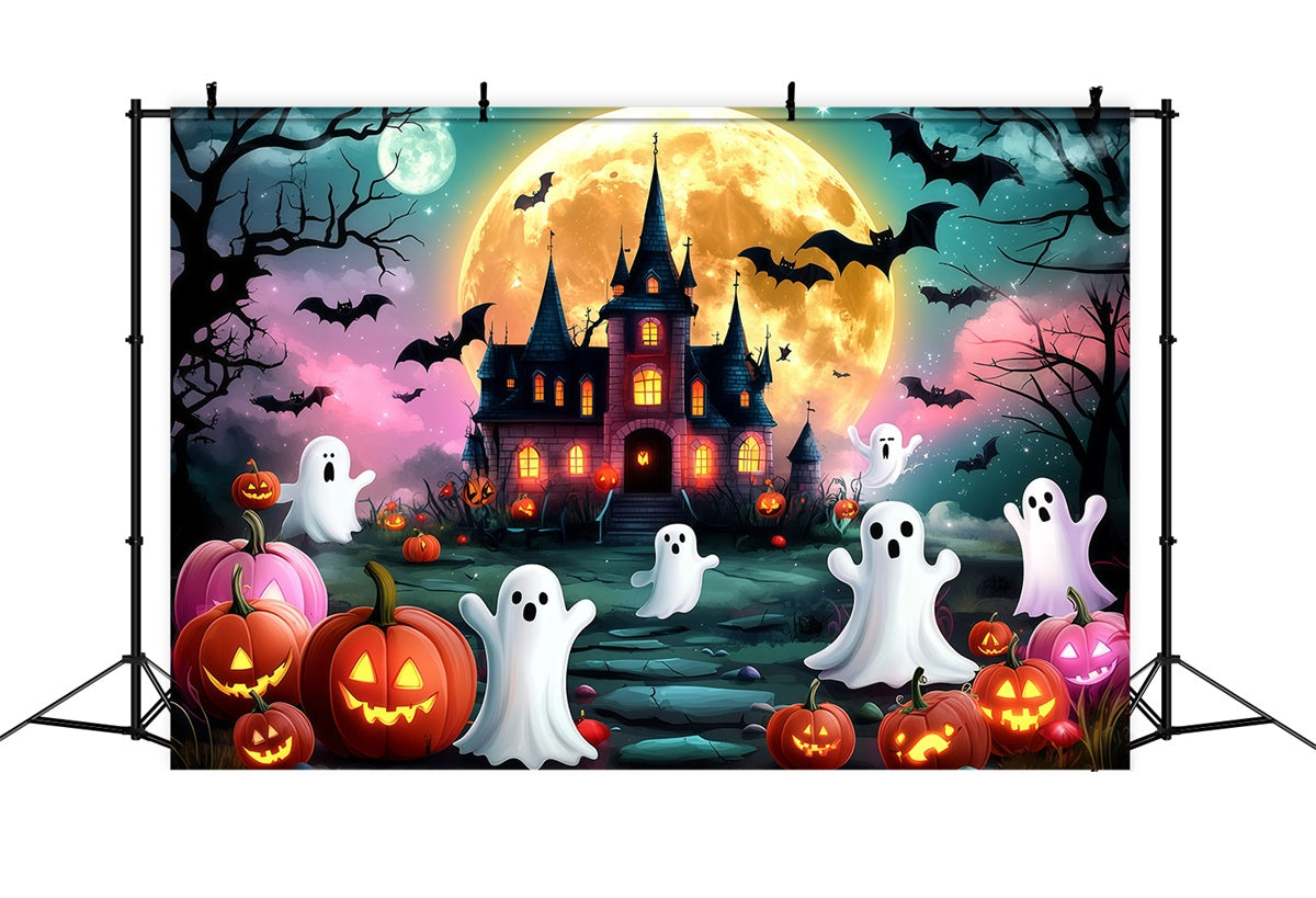 Halloween Moon Backdrop Geisterparade Spukschloss Backdrop GQ6-233