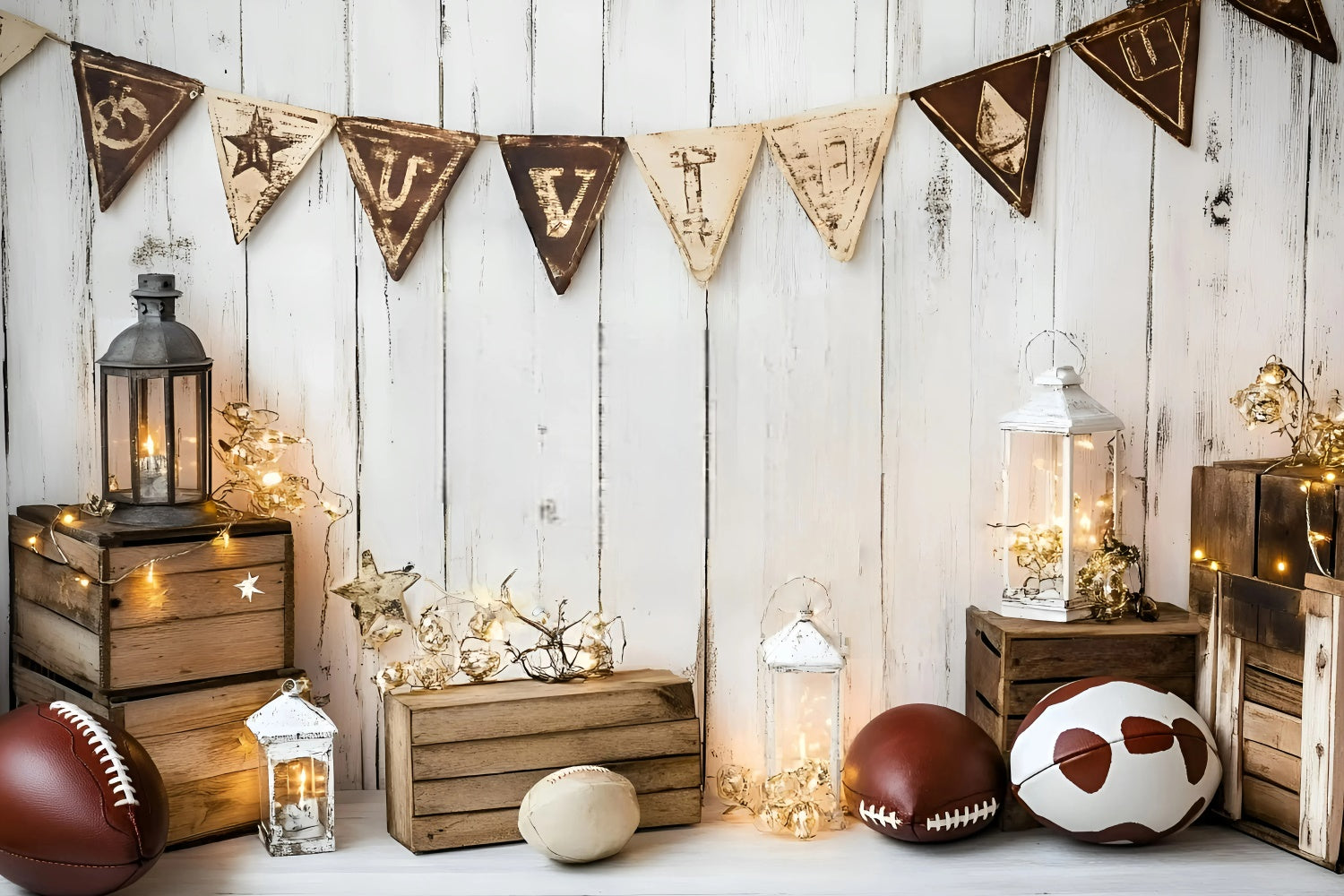 Fußball Fotokulisse Rustikale Fußball Bash Kulisse GQ6-255