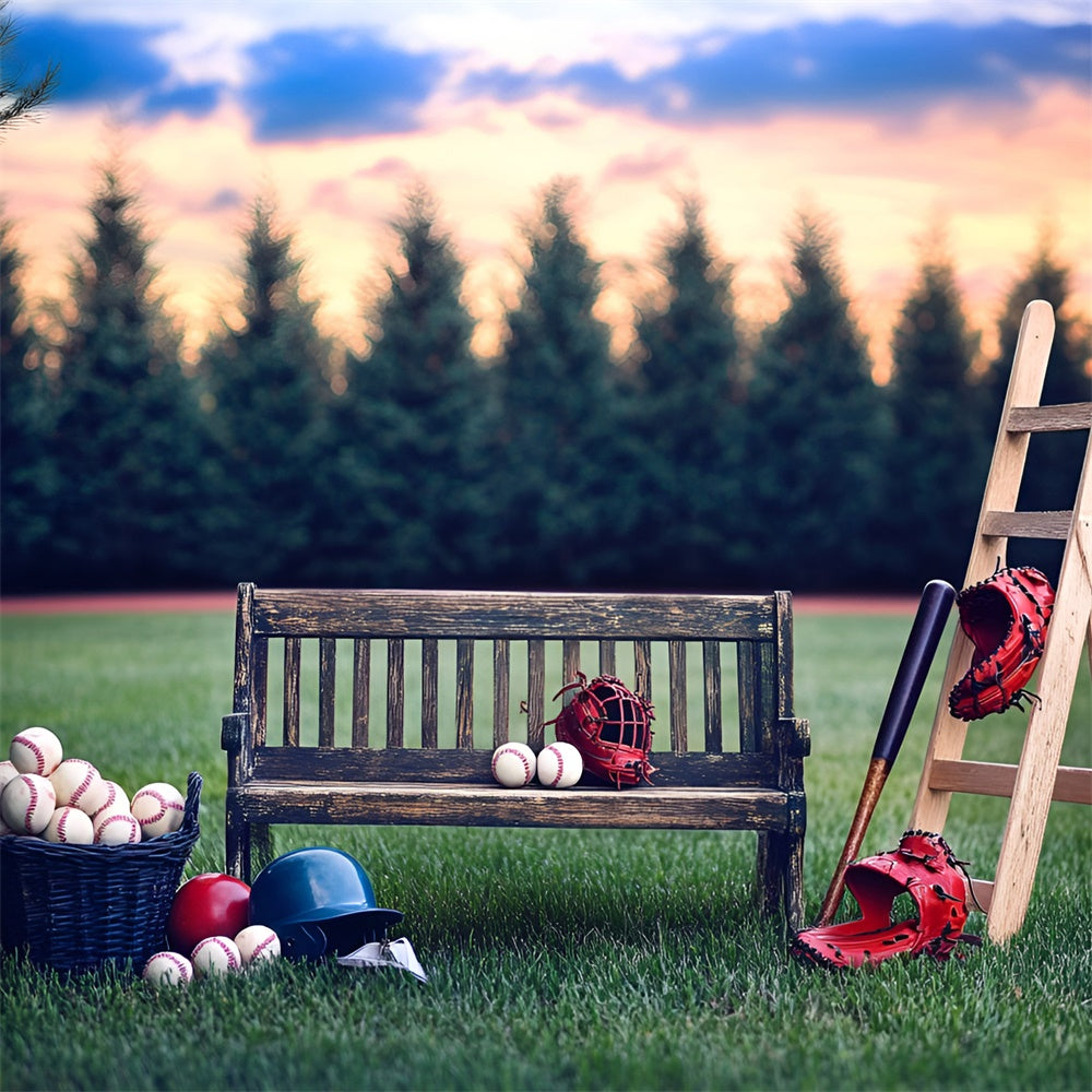 Baseball-Hintergrundkulissen Sonnenuntergang Baseball-Bank-Hintergrundkulisse GQ6-261